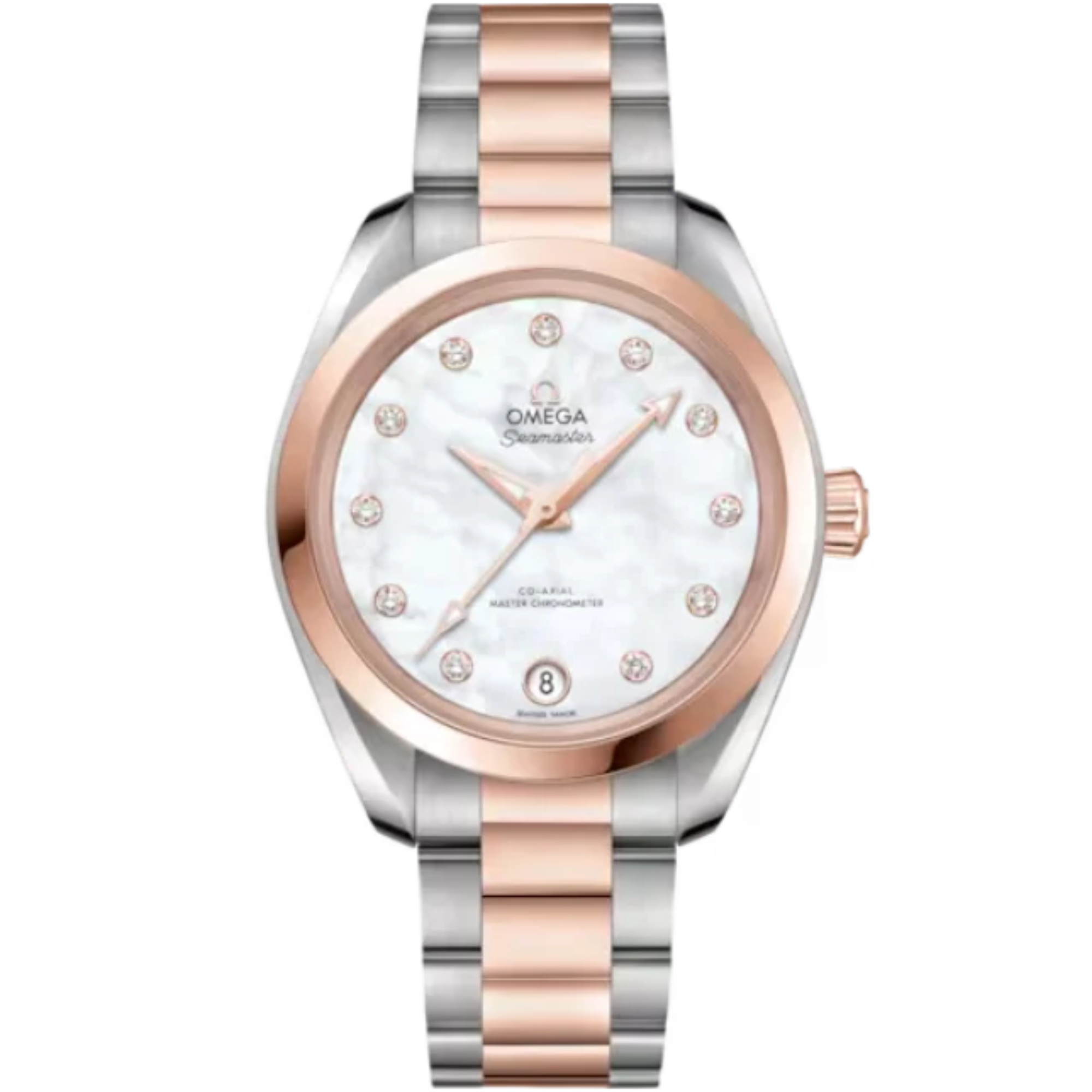 SEAMASTER AQUA TERRA 150M 34 MM STAINLESS STEEL - SEDNA™ GOLD WITH MOTHER OF PEARL DIAL - Omega