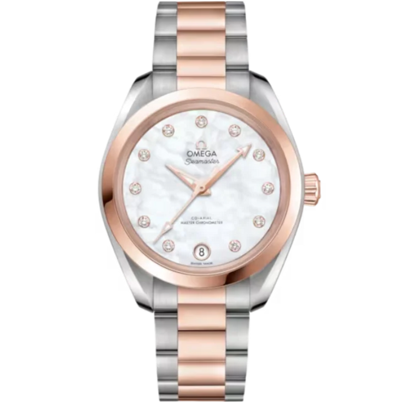 SEAMASTER AQUA TERRA 150M 34 MM STAINLESS STEEL - SEDNA™ GOLD WITH MOTHER OF PEARL DIAL - Omega