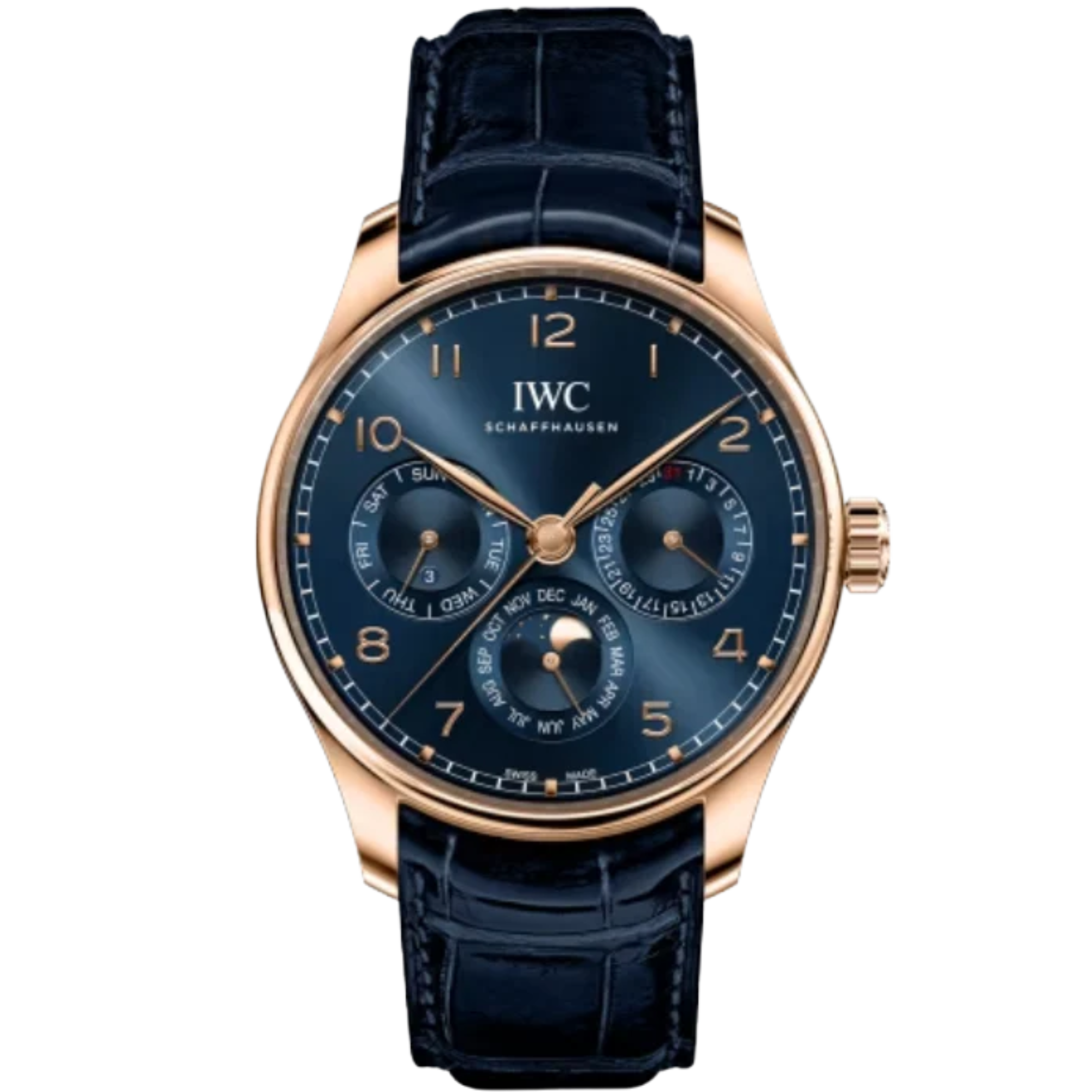 PORTUGIESER PERPETUAL CALENDAR BOUTIQUE EDITION 42 MM GOLD WITH BLUE DIAL - IWC