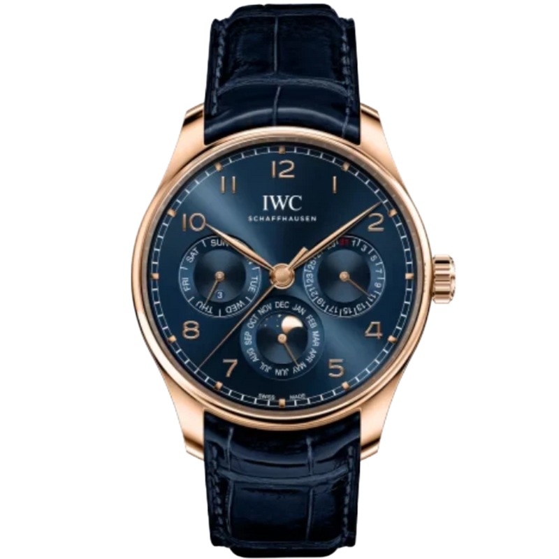 PORTUGIESER PERPETUAL CALENDAR BOUTIQUE EDITION 42 MM GOLD WITH BLUE DIAL - IWC