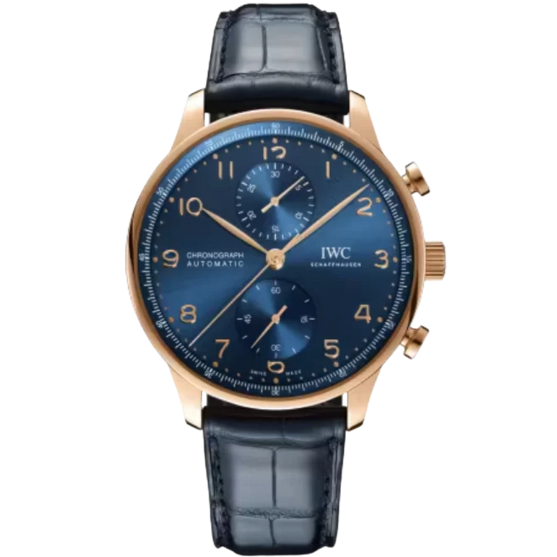 PORTUGIESER CHRONOGRAPH BOUTIQUE EDITION 41 MM GOLD WITH BLUE DIAL - IWC