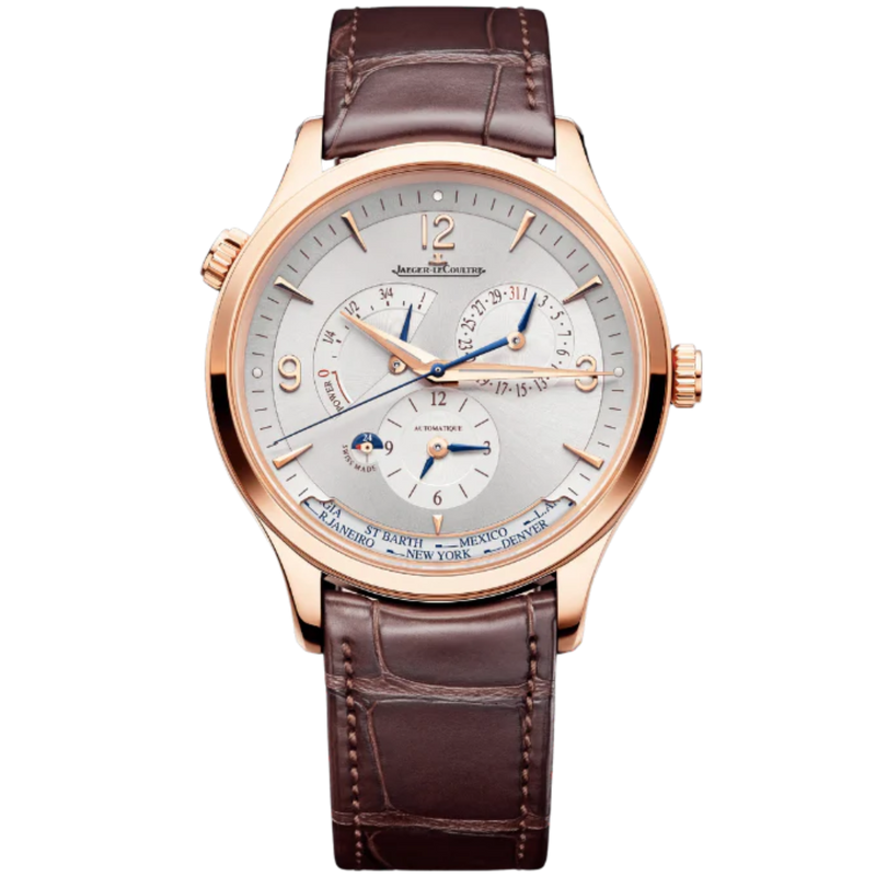 MASTER CONTROL GEOGRAPHIC 40 MM 18K ROSE GOLD WITH SILVER GREY SUNRAY BRUSHED DIAL - Jaeger-LeCoultre
