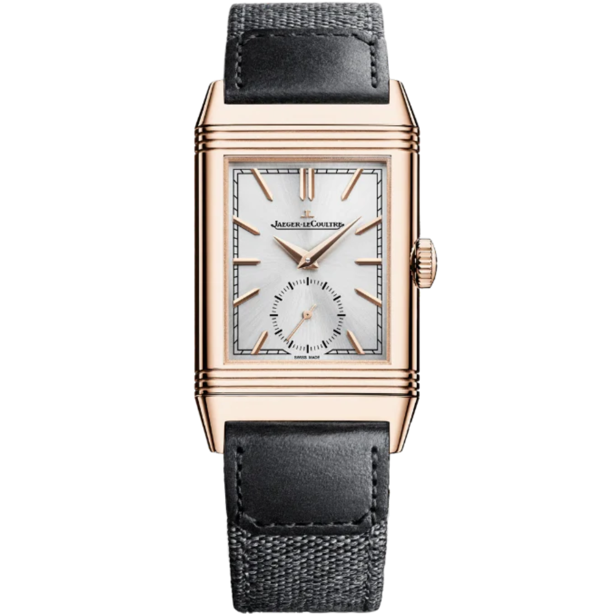 REVERSO TRIBUTE MONOFACE SMALL SECONDS 46 MM 18K ROSE GOLD WITH SILVER GREY SUNRAY BRUSHED DIAL - Jaeger-LeCoultre