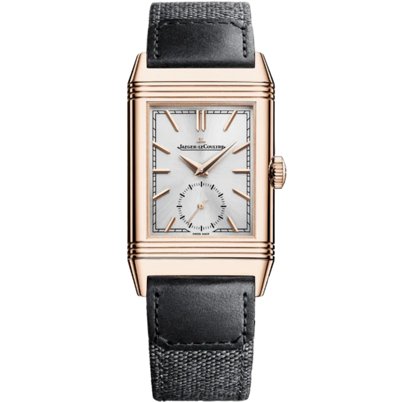 REVERSO TRIBUTE MONOFACE SMALL SECONDS 46 MM 18K ROSE GOLD WITH SILVER GREY SUNRAY BRUSHED DIAL - Jaeger-LeCoultre