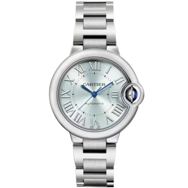 BALLON BLEU DE CARTIER 33 MM STAINLESS STEEL WITH BLUE SILVERED SUNRAY BRUSHED DIAL - Cartier