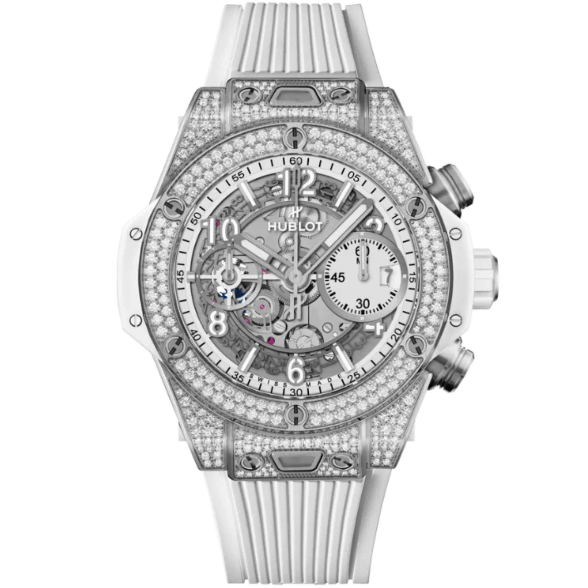 Big Bang 42mm UNICO TITANIUM WHITE PAVÉ - Hublot