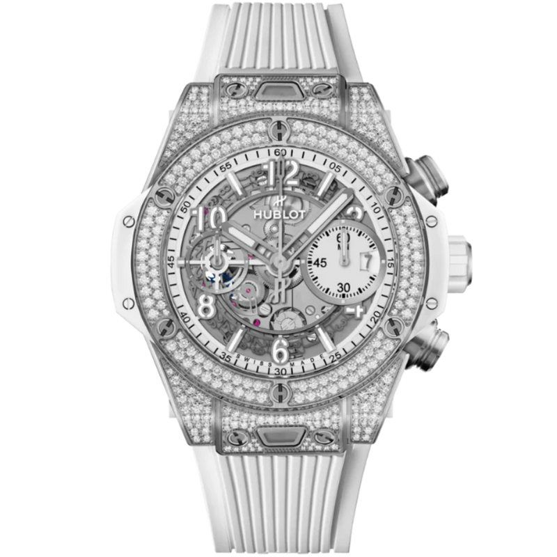 Big Bang 42mm UNICO TITANIUM WHITE PAVÉ - Hublot