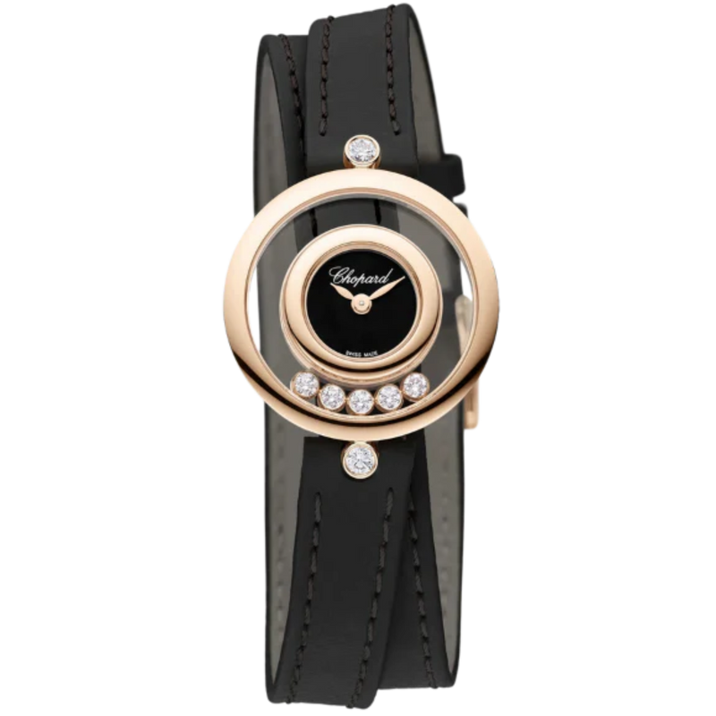 HAPPY DIAMONDS ICONS 26 MM ETHICAL ROSE GOLD WITH BLACK DIAL - Chopard