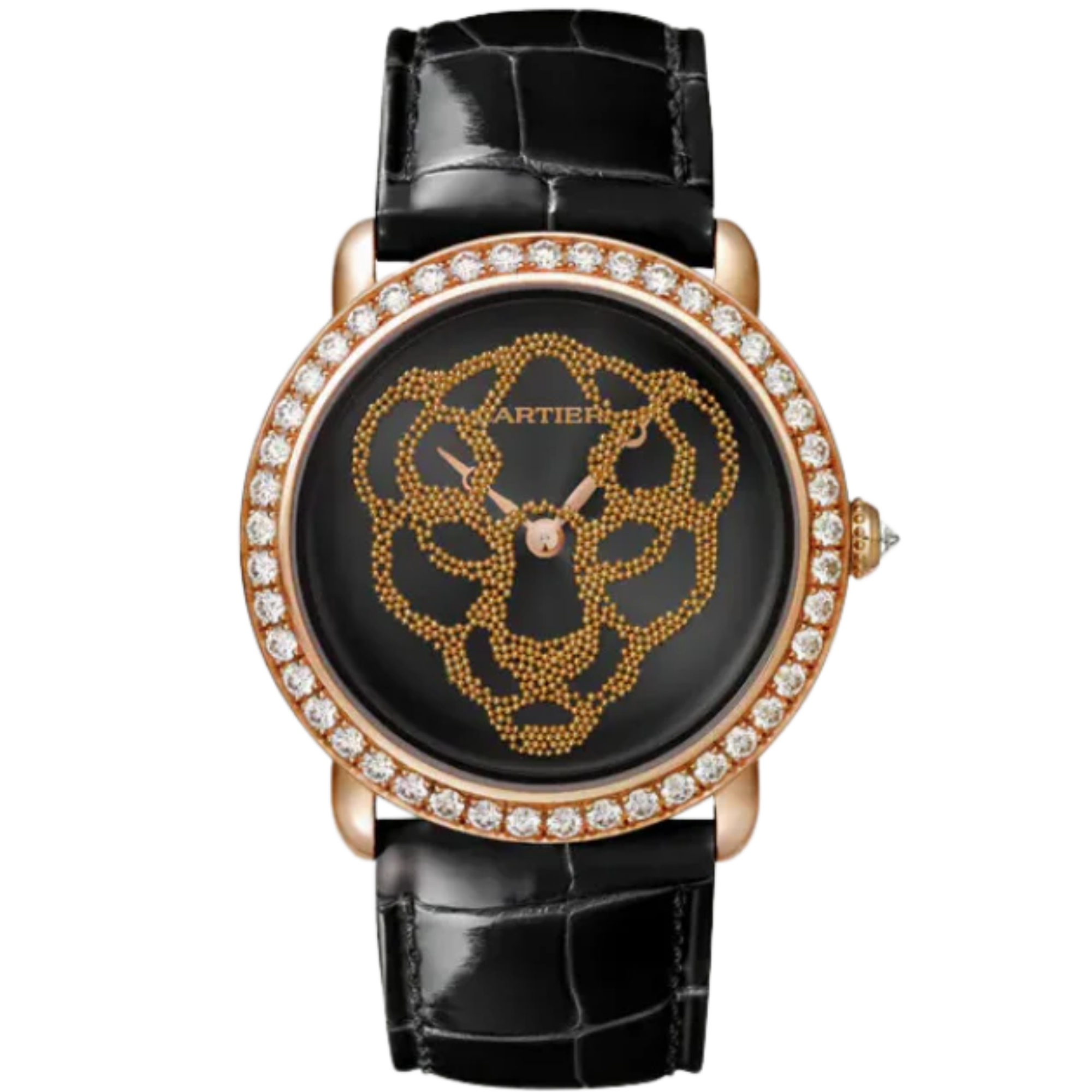 REVELATION D'UNE PANTHERE 37 MM ROSE GOLD WITH BLACK LACQUER DIAL - Cartier
