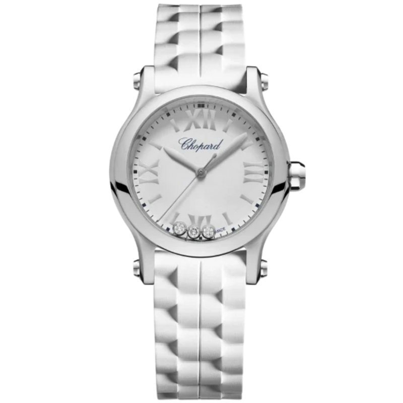 HAPPY SPORT 30 MM LUCENT STEEL™ WITH WHITE DIAL - Chopard