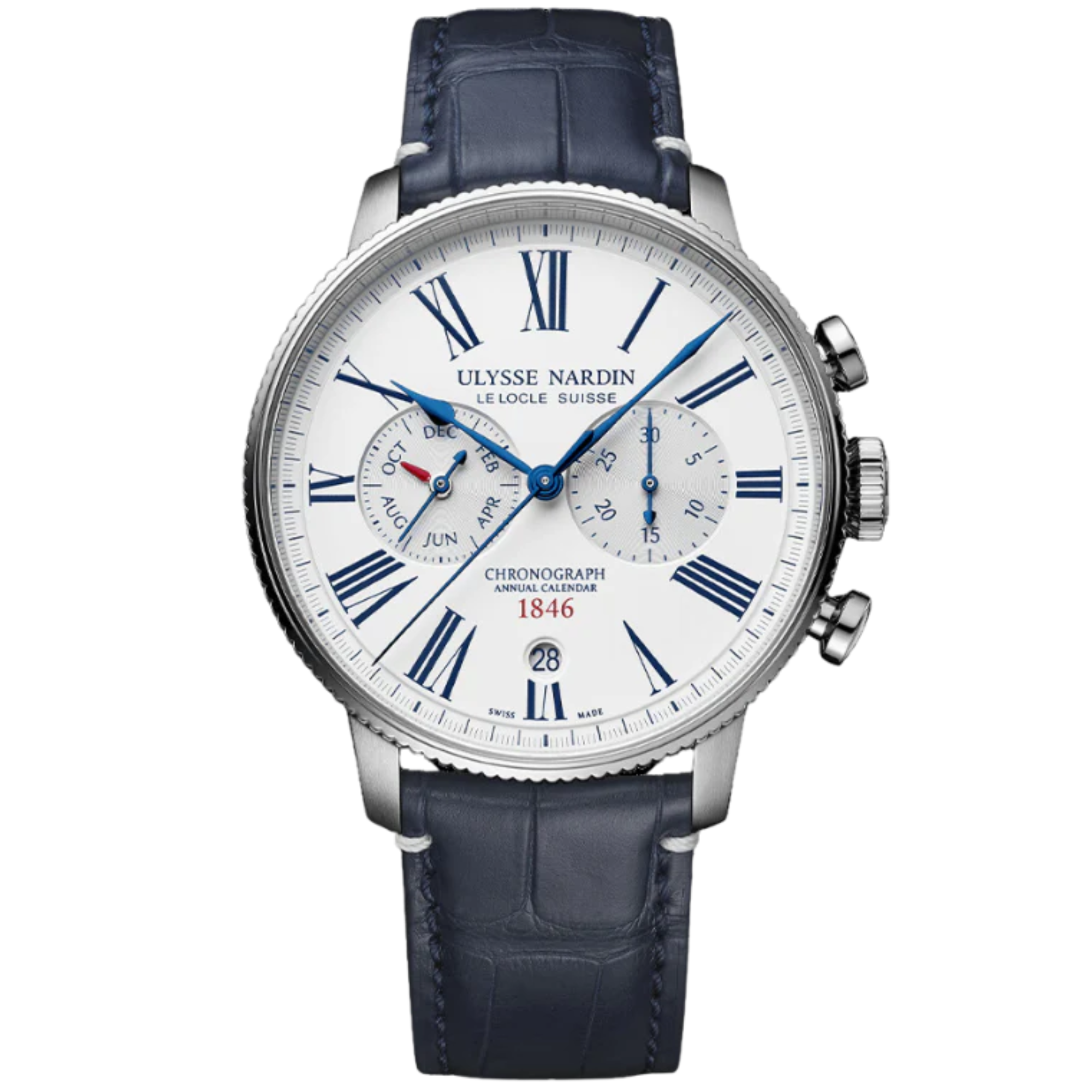 TORPILLEUR ANNUAL CHRONOGRAPH 44 MM STAINLESS STEEL WITH WHITE DIAL - Ulysse Nardin