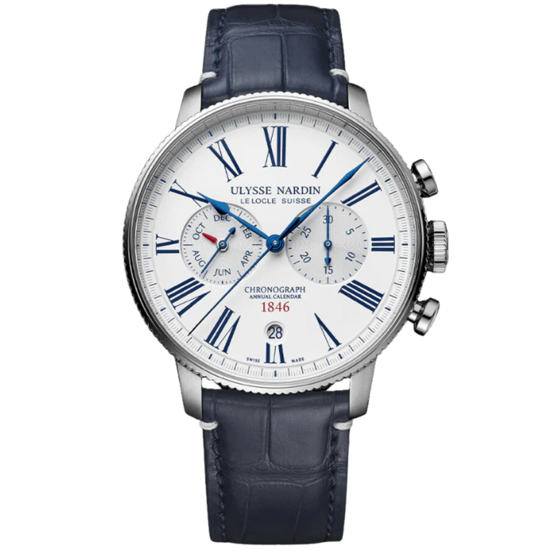 TORPILLEUR ANNUAL CHRONOGRAPH 44 MM STAINLESS STEEL WITH WHITE DIAL - Ulysse Nardin
