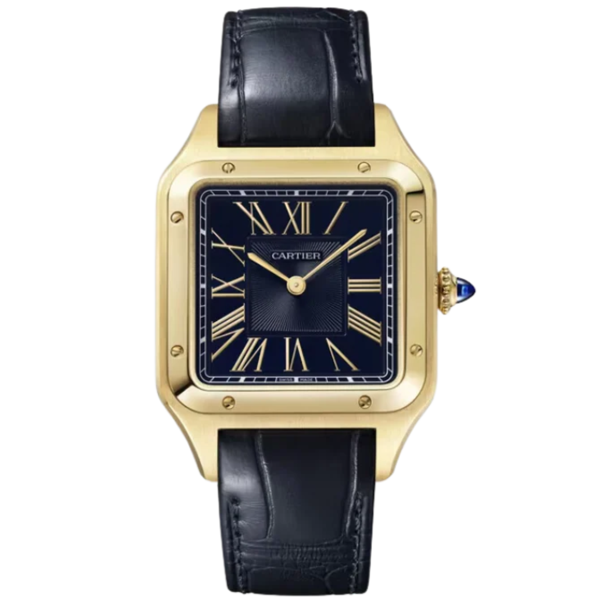 SANTOS 44 MM DUMONT BLUE 18K YELLOW GOLD - Cartier