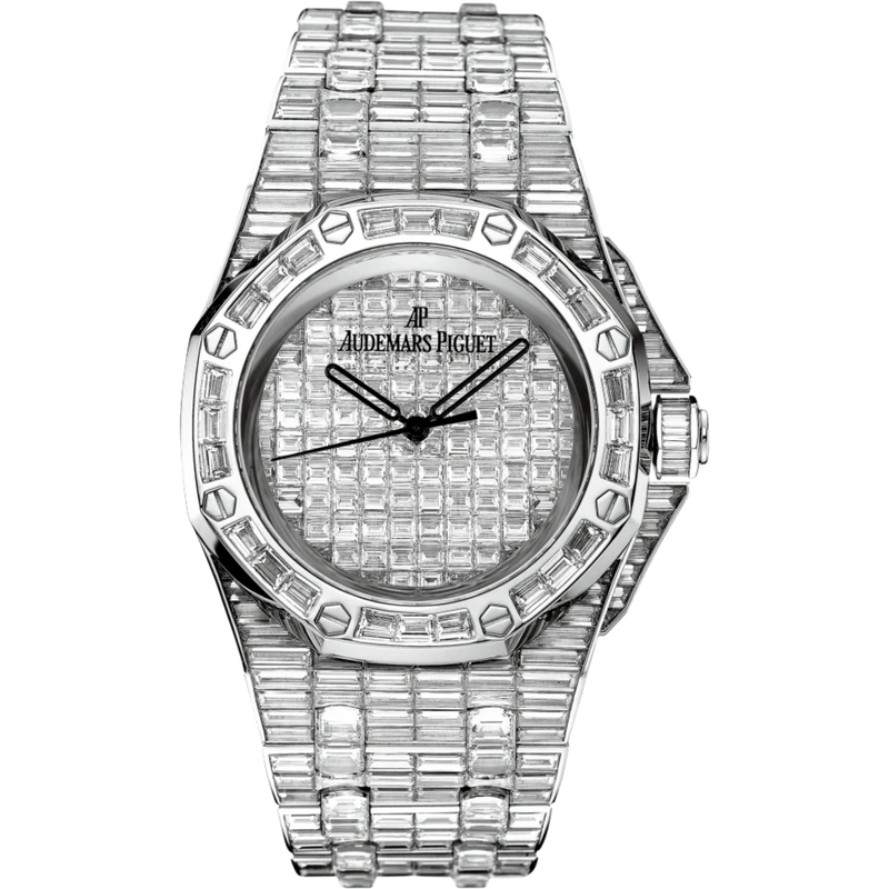 Royal Oak Offshore Selfwinding 42MM 18-Carat White Gold Bracelet Diamond-Paved White Gold Dial 18-Carat White Gold Case Entirely Set With Baguette-Cut Diamonds - Audemars Piguet