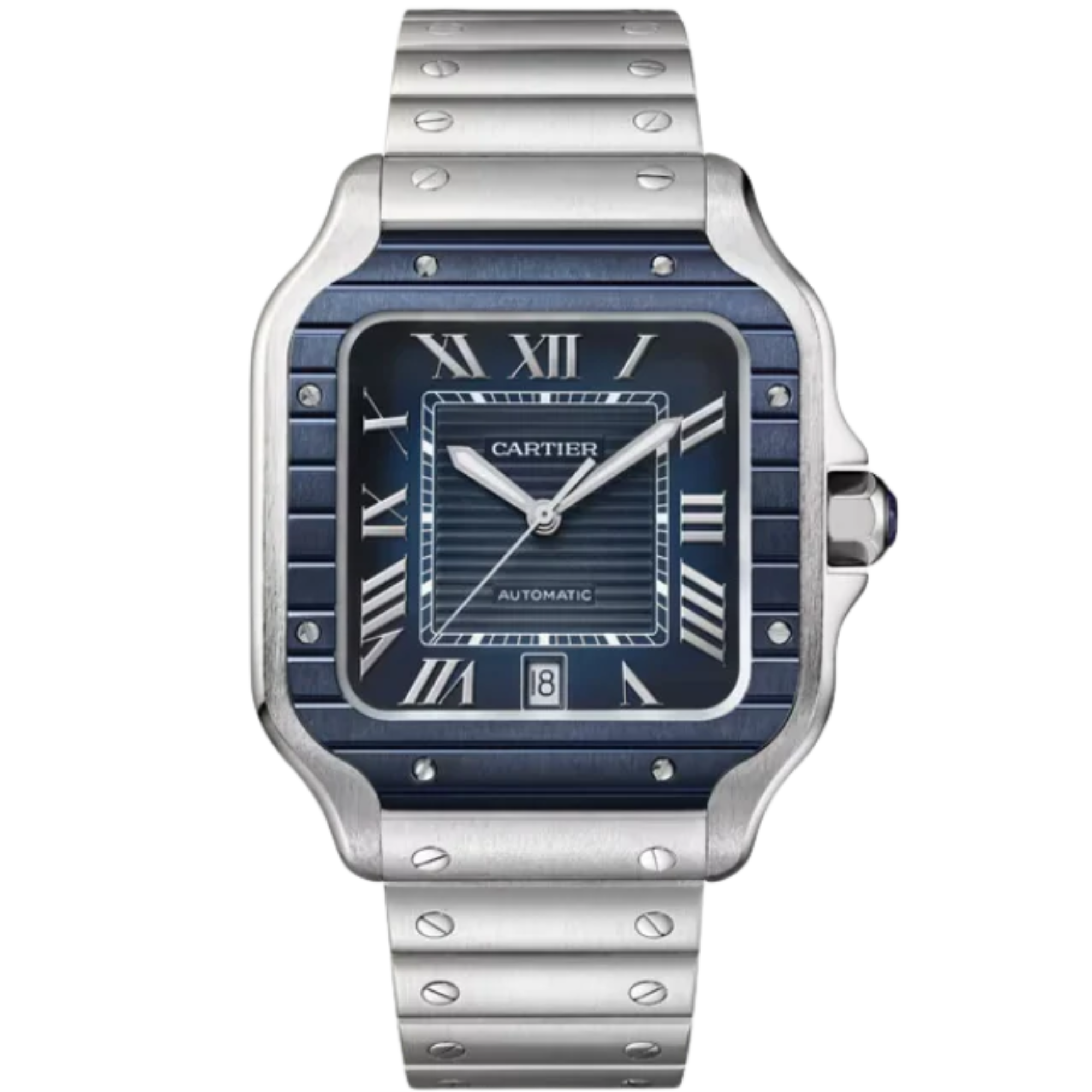 SANTOS 40 MM DE CARTIER BLUE STAINLESS STEEL - Cartier