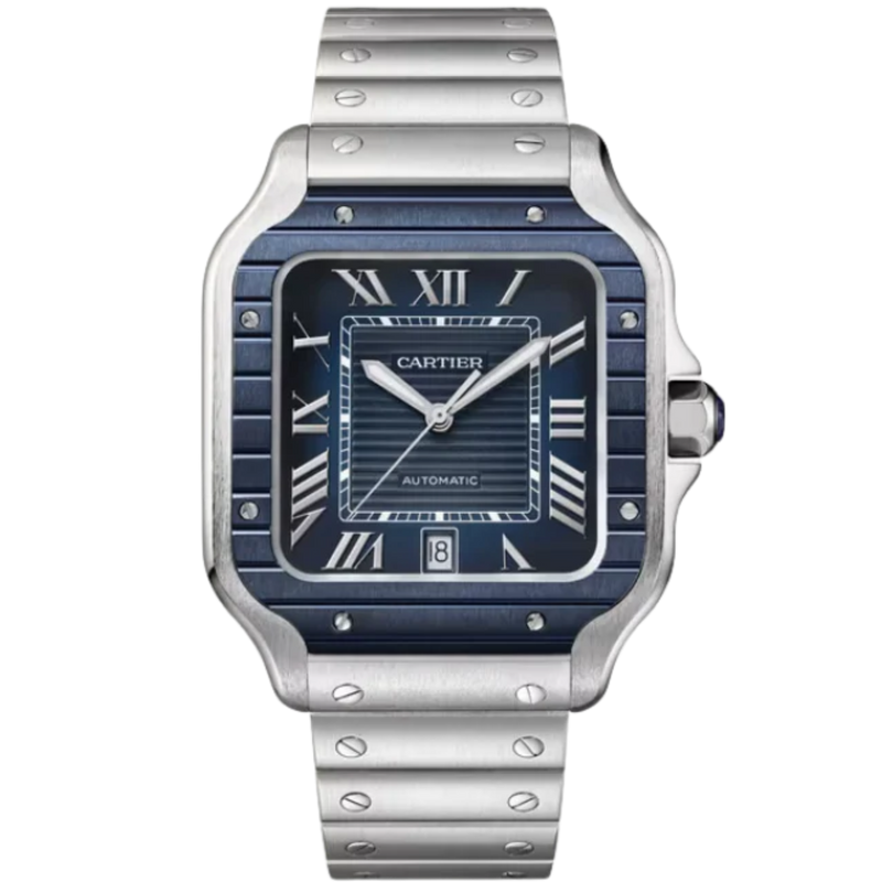 SANTOS 40 MM DE CARTIER BLUE STAINLESS STEEL - Cartier