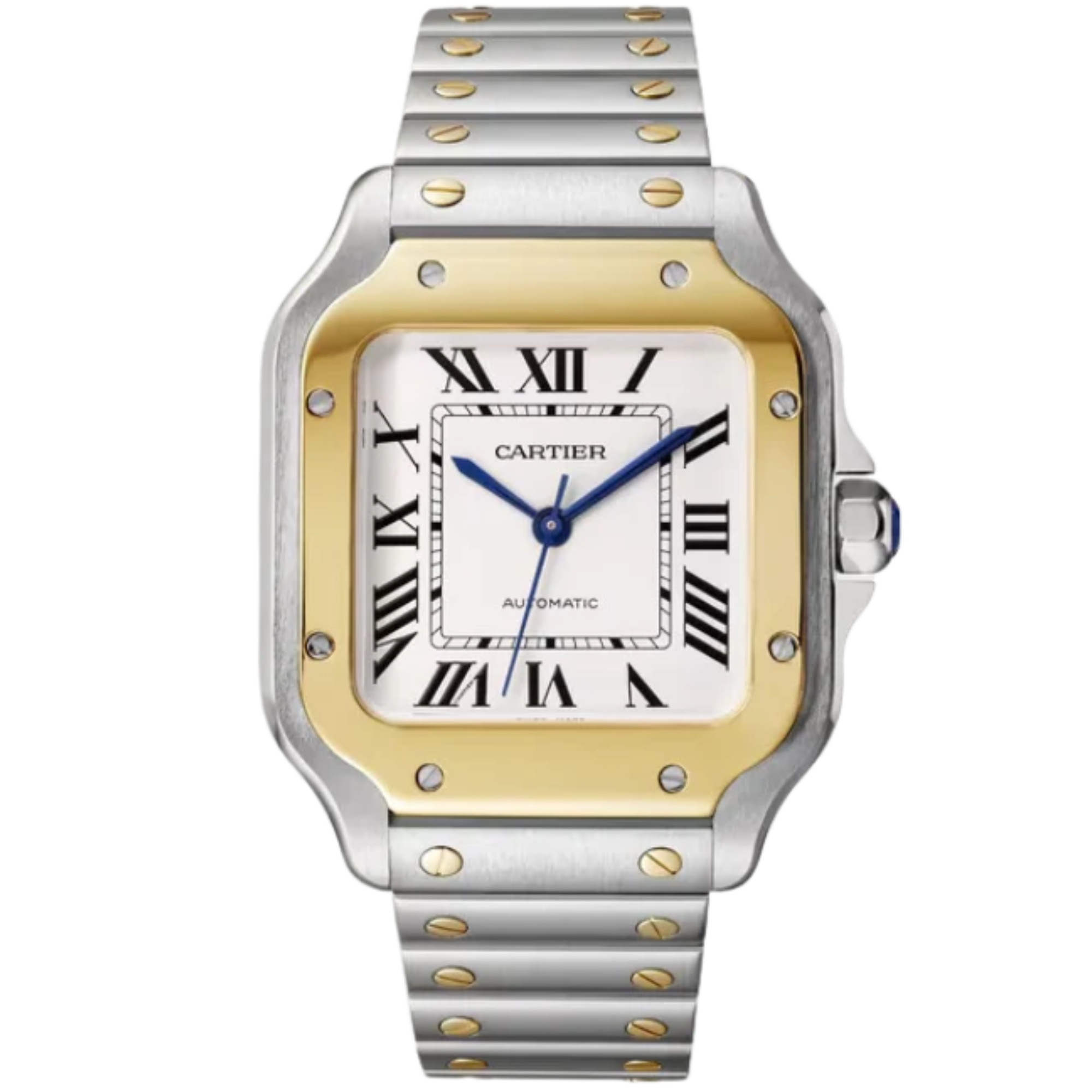 SANTOS 35 MM DE CARTIER SILVER STAINLESS STEEL & 18K YELLOW GOLD - Cartier