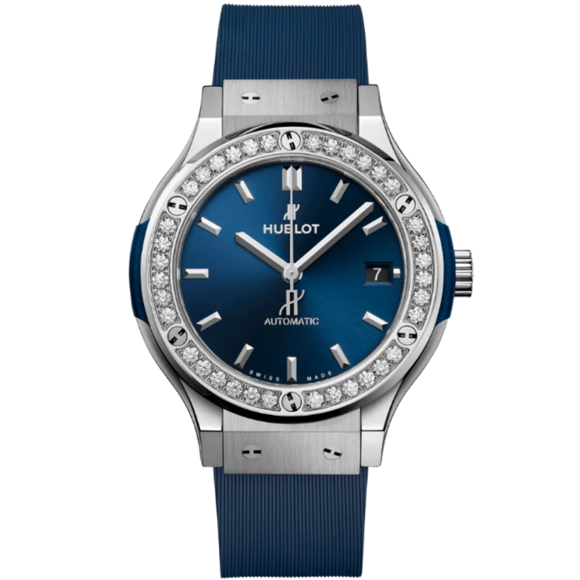 CLASSIC FUSION 3-HANDS 38MM TITANIUM BLUE DIAMONDS - Hublot