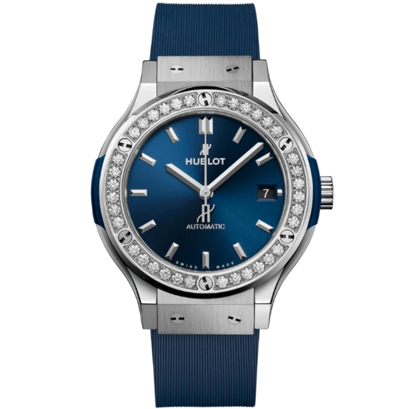 CLASSIC FUSION 3-HANDS 38MM TITANIUM BLUE DIAMONDS - Hublot