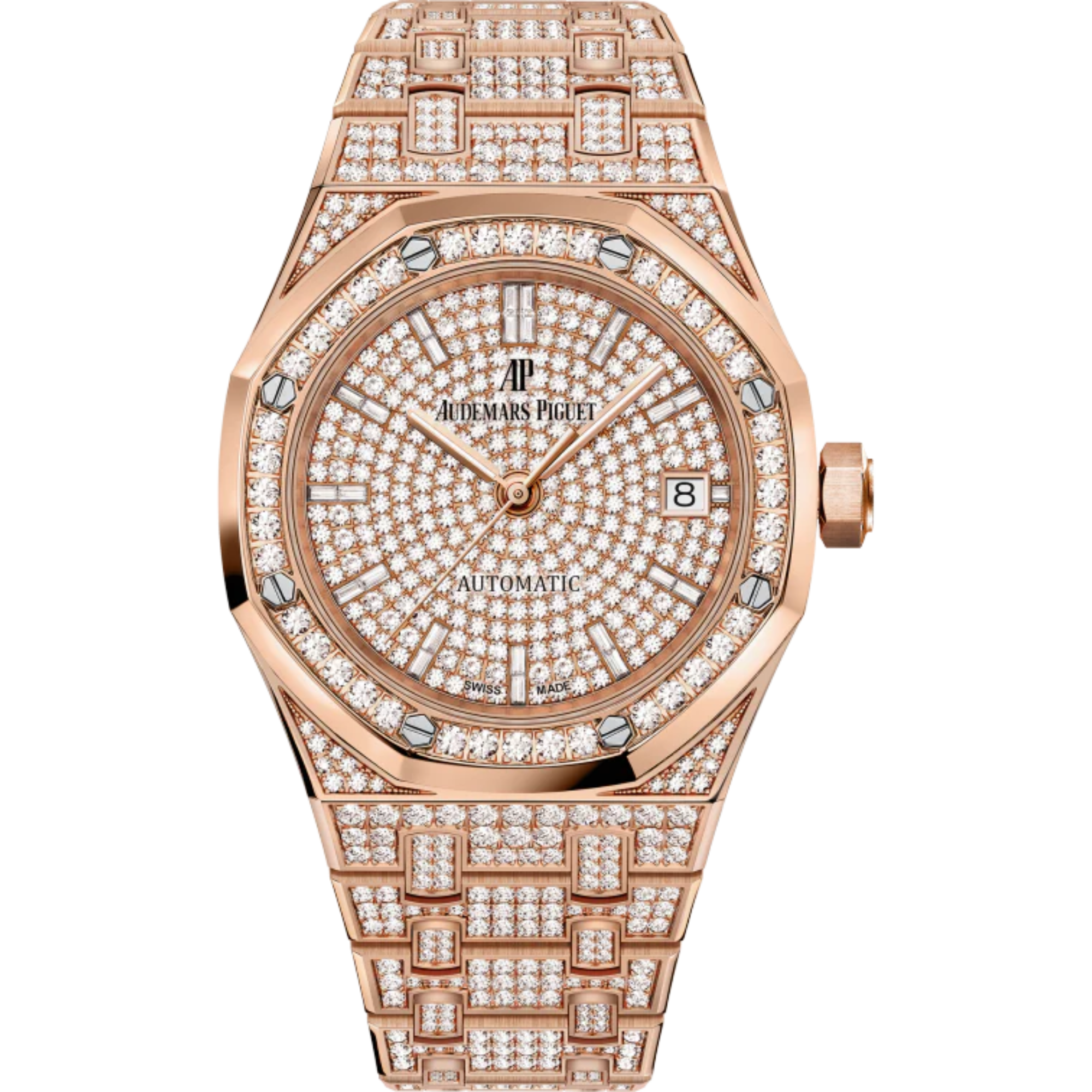 Royal Oak Selfwinding 37MM Diamond-Set 18-Carat Pink Gold Bracelet Diamond-Set 18-Carat Pink Gold Dial Diamond-Set 18-Carat Pink Gold Case - Audemars Piguet