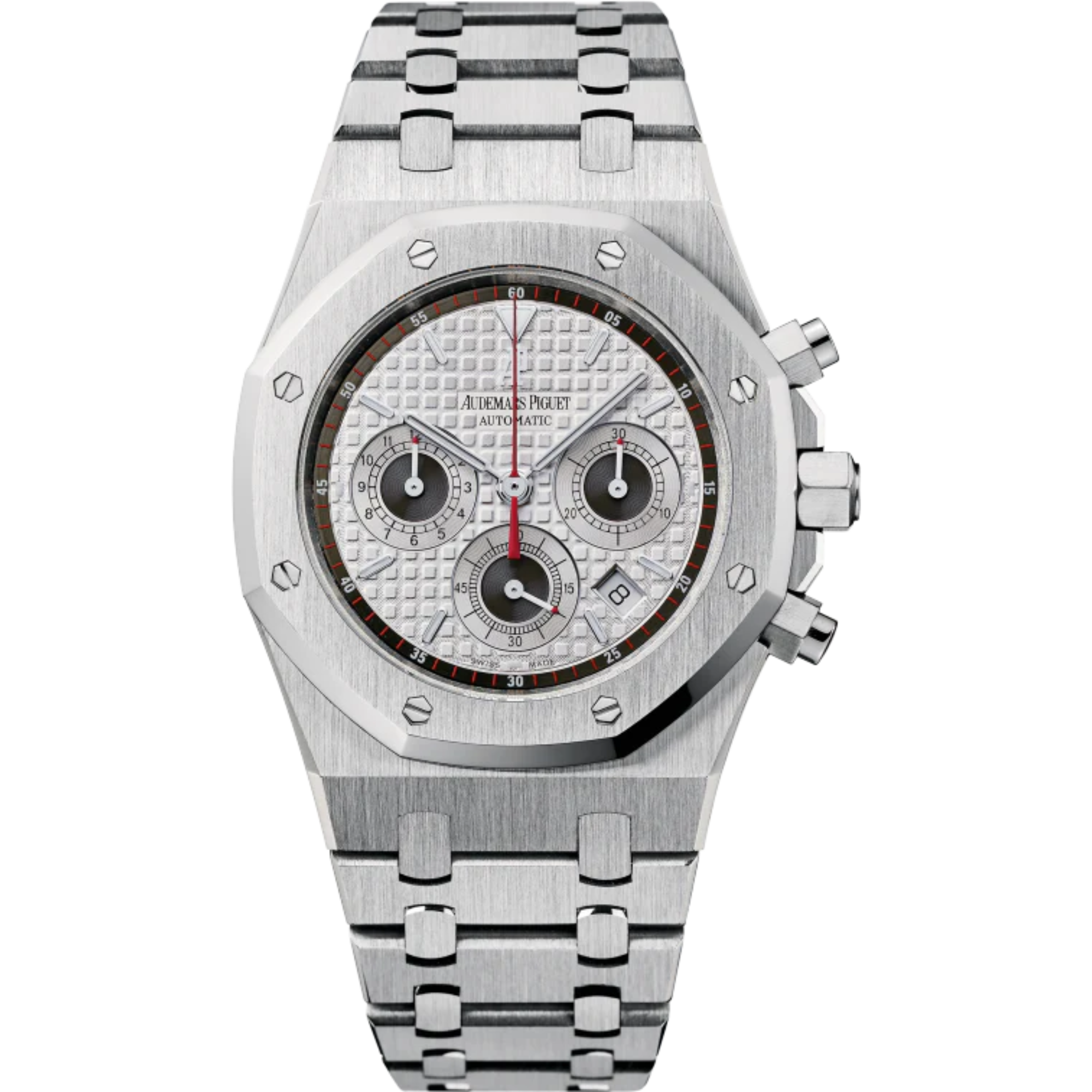 Royal Oak Chronograph 39MM Stainless Steel Bracelet Silver-Toned Dial With Grande Tapisserie Pattern Stainless Steel Case - Audemars Piguet