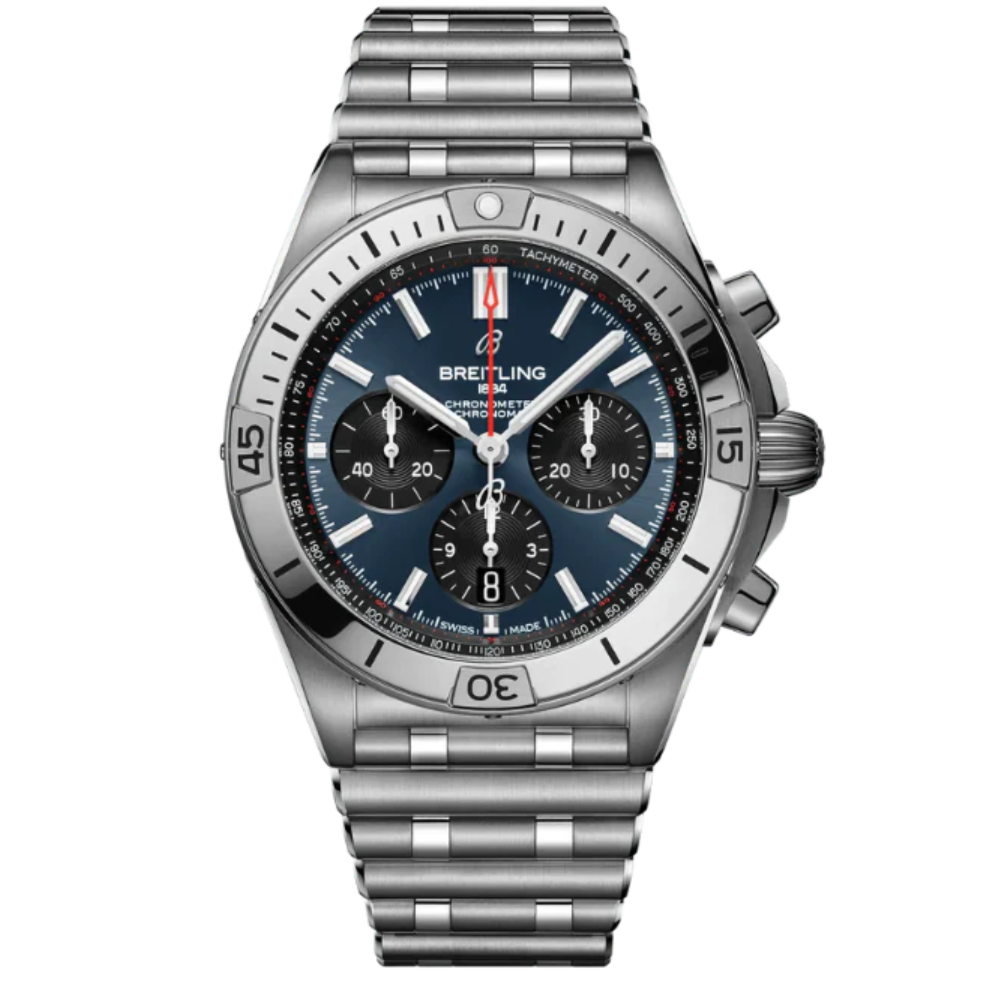 CHRONOMAT B01 42 MM STAINLESS STEEL WITH BLUE DIAL - Breitling