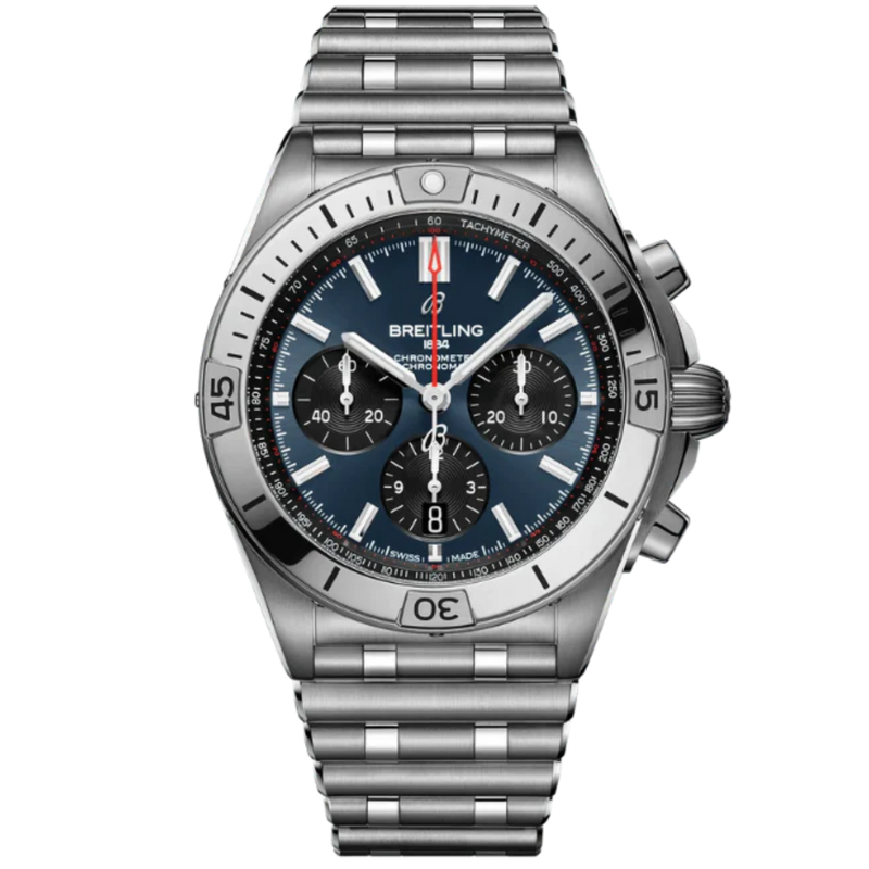 CHRONOMAT B01 42 MM STAINLESS STEEL WITH BLUE DIAL - Breitling