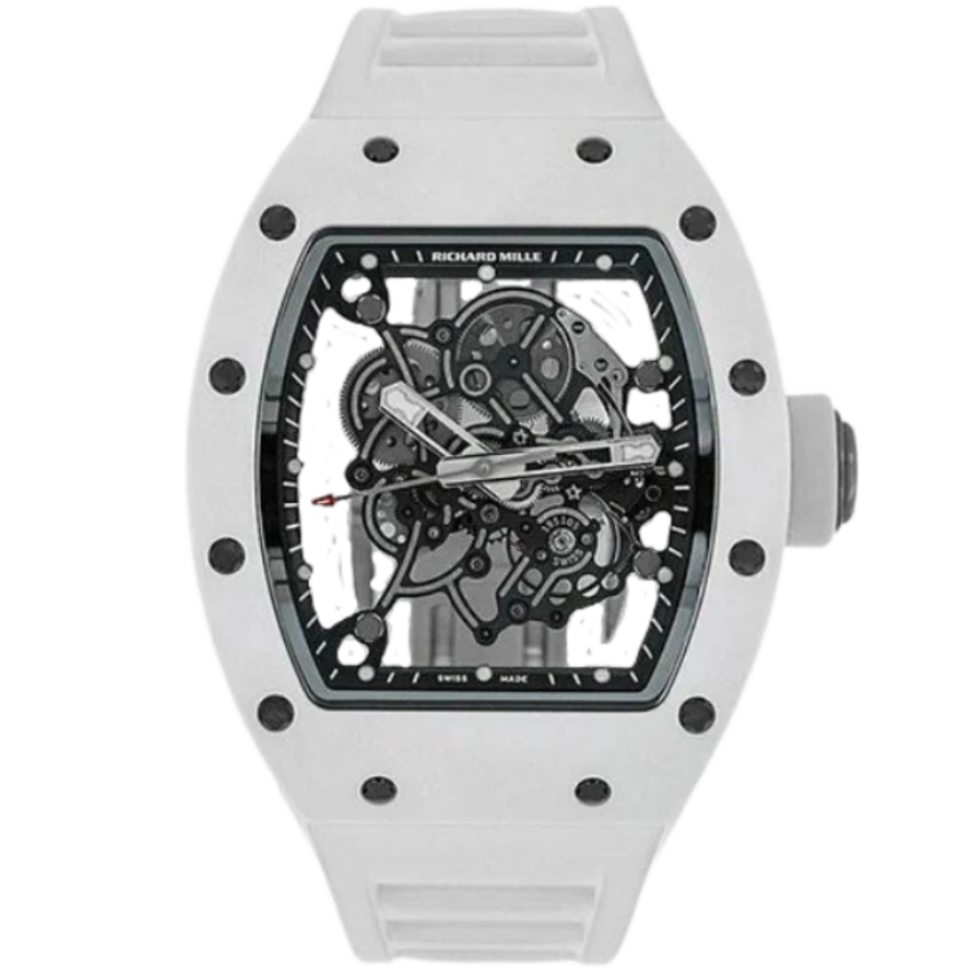 RM 055 Bubba Watson White Manual Winding White Rubber Strap White Ceramic Case - Richard Mille