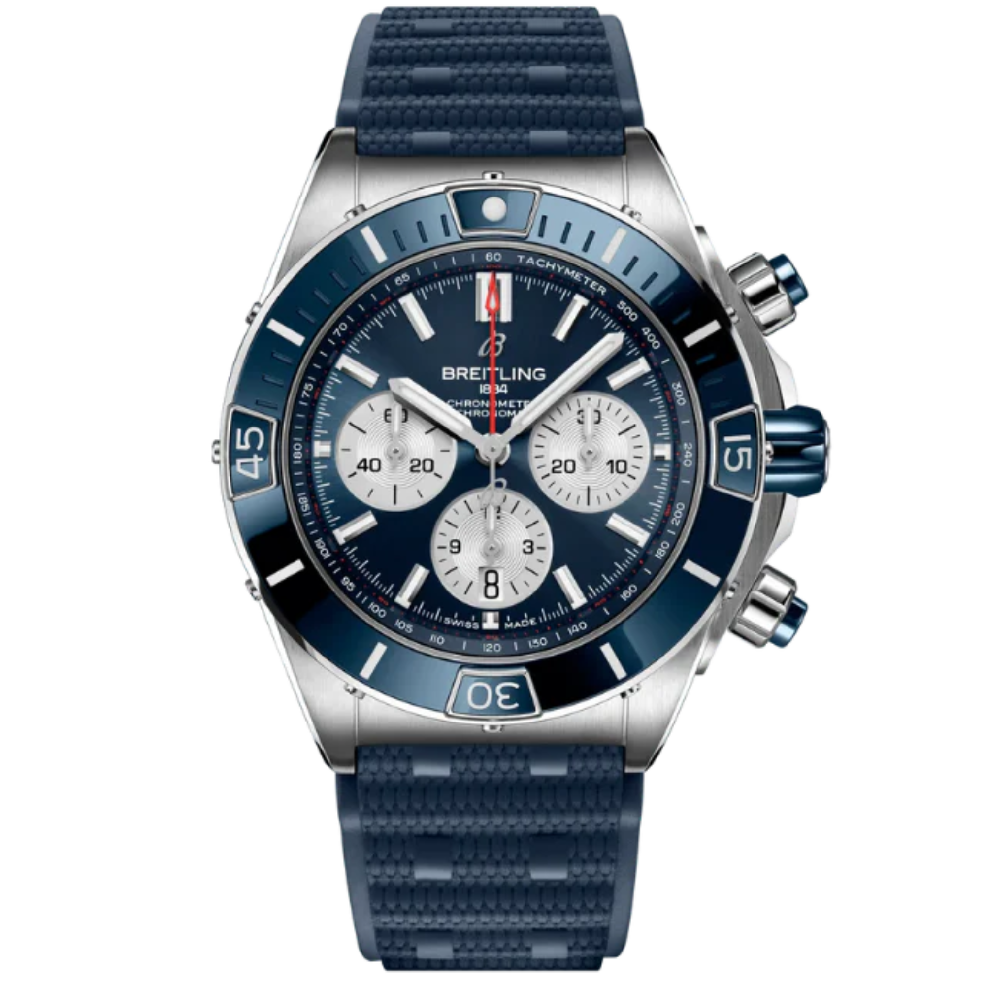 SUPER CHRONOMAT B01 44 MM STAINLESS STEEL WITH BLUE DIAL - Breitling