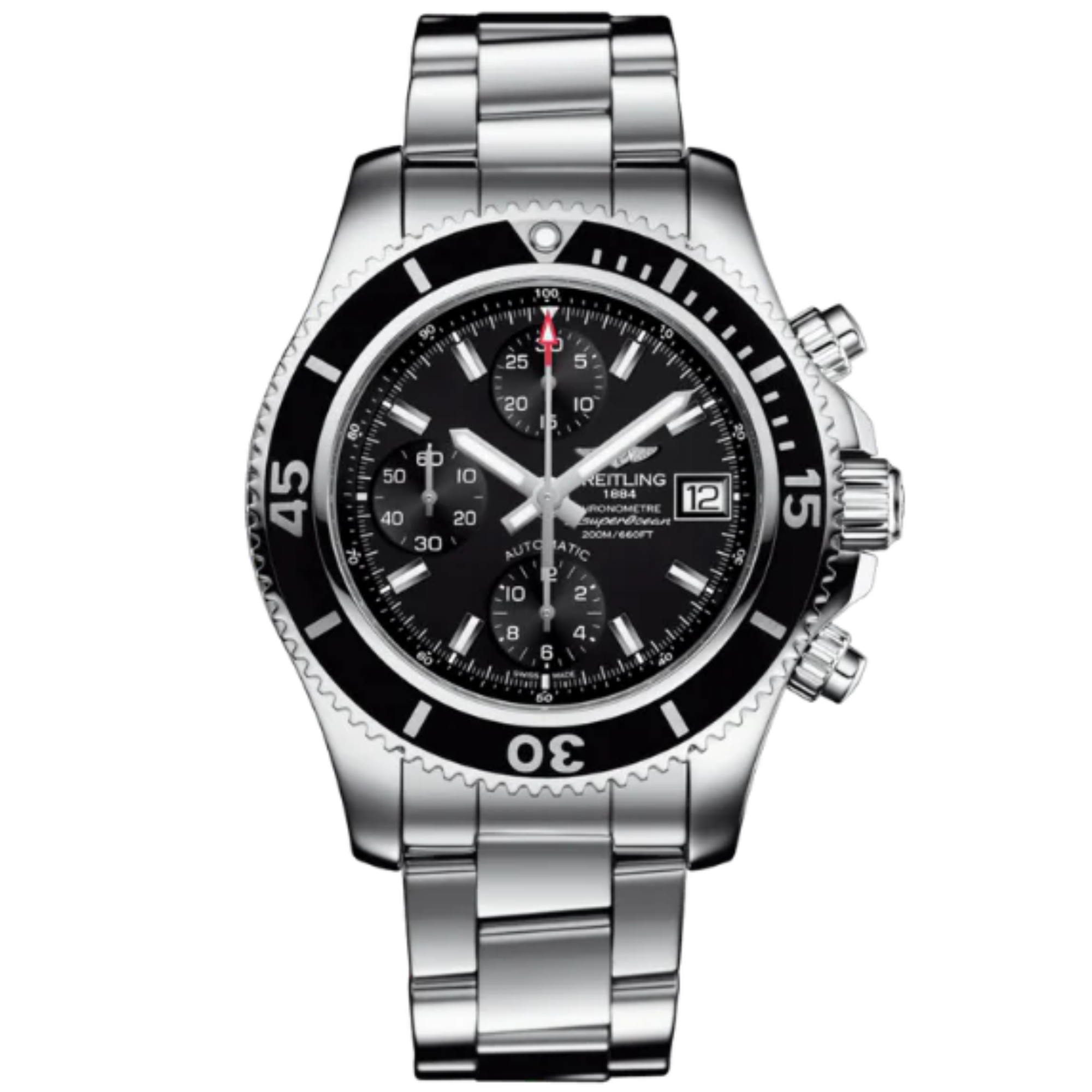 SUPEROCEAN CHRONOGRAPH 42 STAINLESS STEEL WITH BLACK DIAL - Breitling