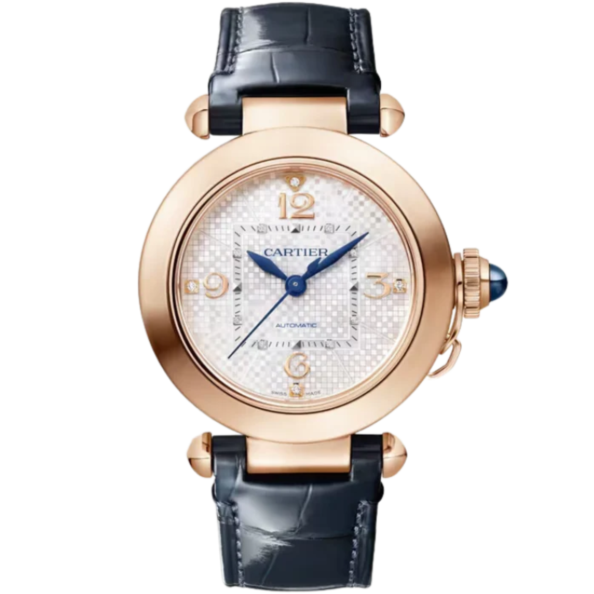 PASHA DE CARTIER 35 MM 18K ROSE GOLD WITH SILVER ENGRAVED DIAL - Cartier