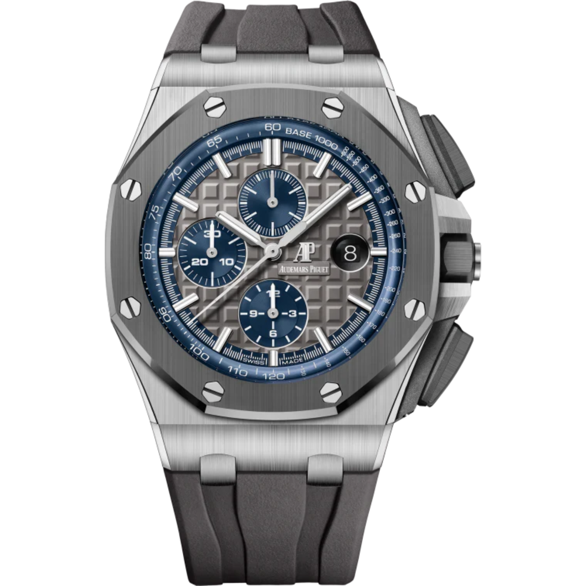 Royal Oak Offshore Selfwinding Chronograph 44MM Grey Rubber Strap Grey Dial With Mega Tapisserie Pattern Titanium Case Grey Ceramic Bezel - Audemars Piguet