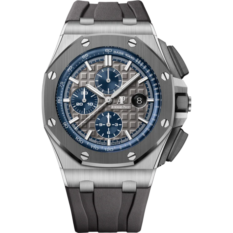 Royal Oak Offshore Selfwinding Chronograph 44MM Grey Rubber Strap Grey Dial With Mega Tapisserie Pattern Titanium Case Grey Ceramic Bezel - Audemars Piguet