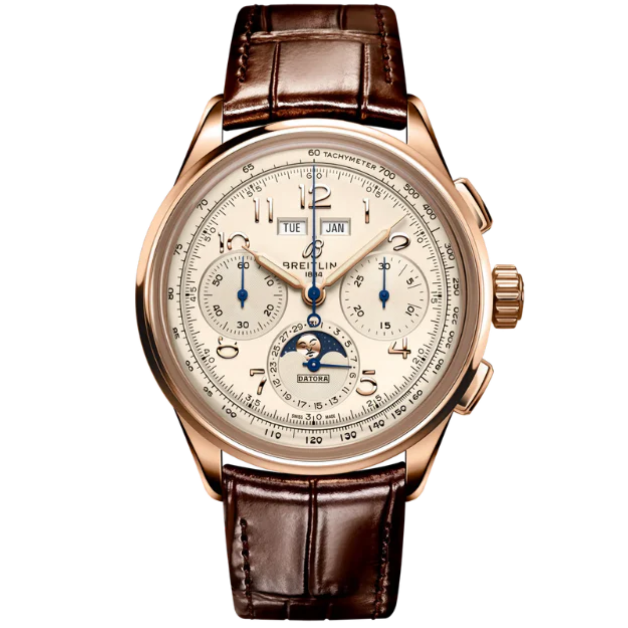 PREMIER B25 DATORA 42 MM 18K ROSE GOLD WITH CREAM DIAL - Breitling