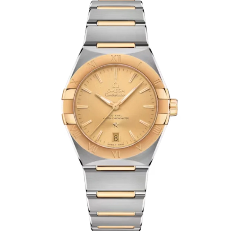 CONSTELLATION 36 MM STAINLESS STEEL - YELLOW GOLD WITH YELLOW DIAL - Omega