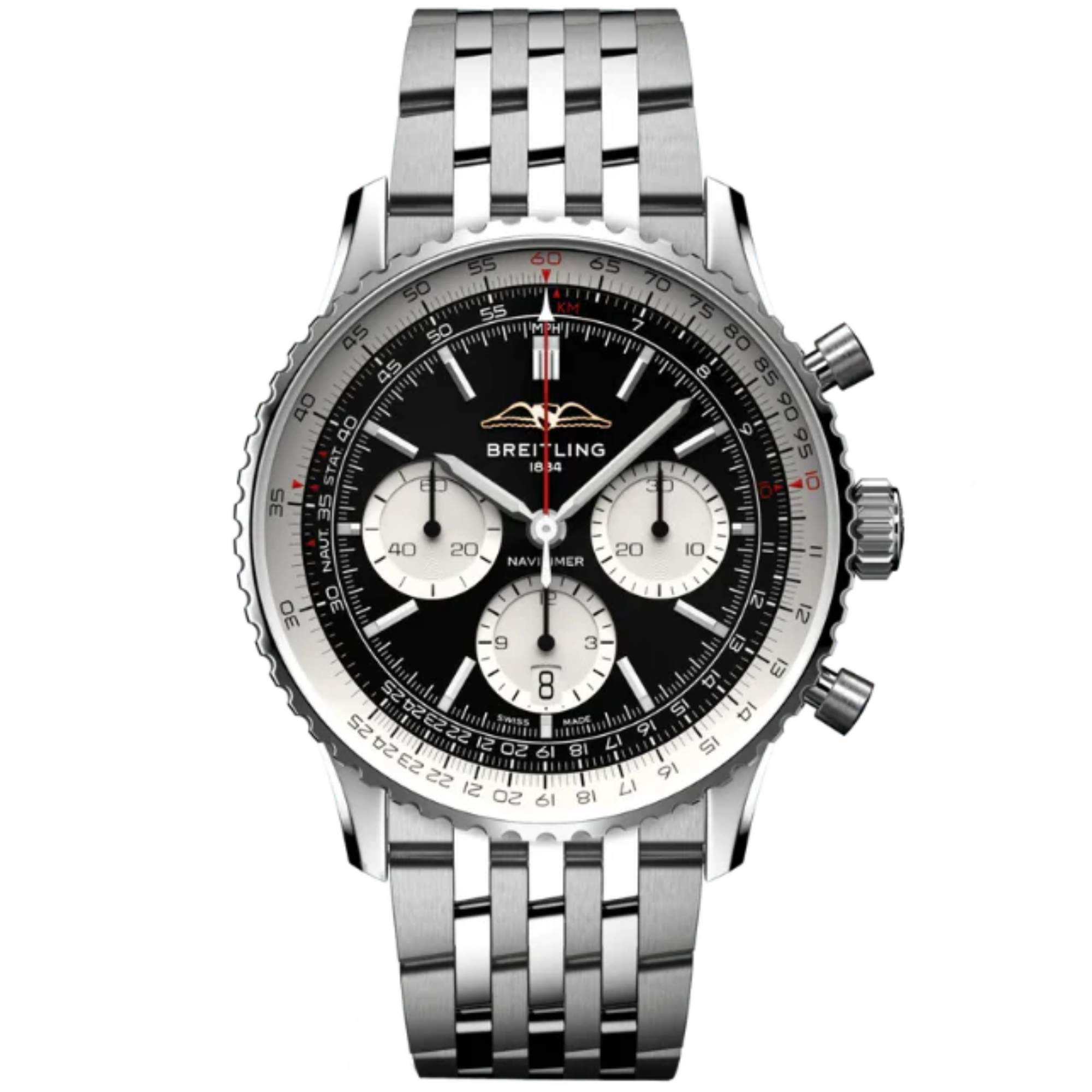 NAVITIMER B01 CHRONOGRAPH 43 MM STAINLESS STEEL WITH BLACK DIAL - Breitling
