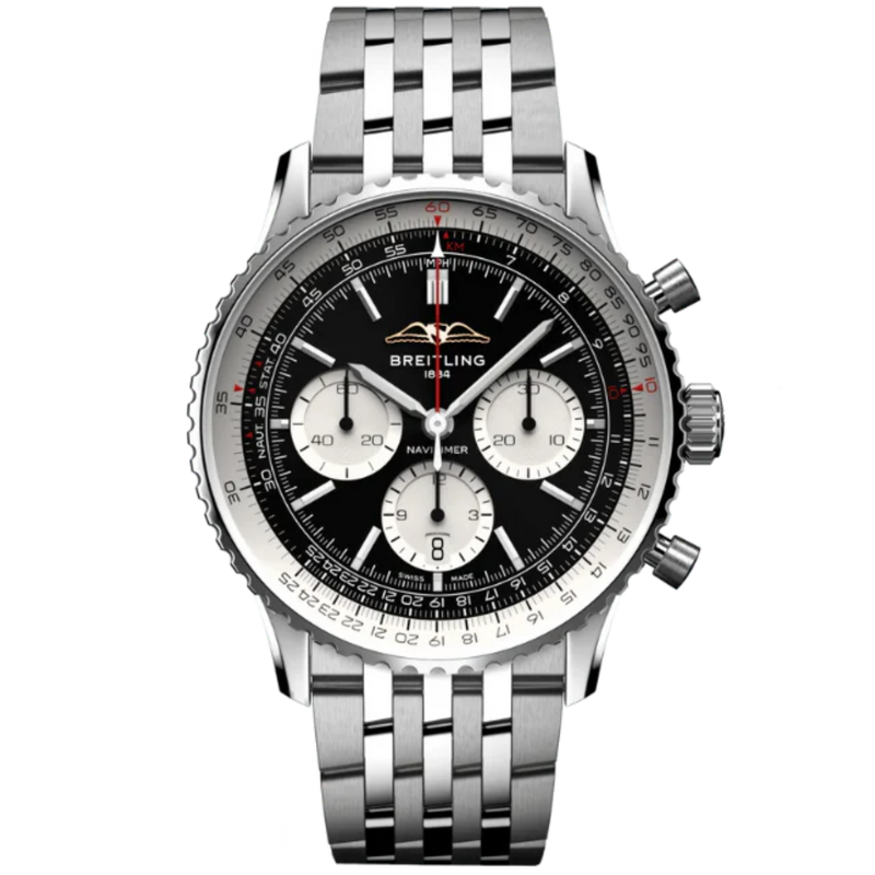 NAVITIMER B01 CHRONOGRAPH 43 MM STAINLESS STEEL WITH BLACK DIAL - Breitling