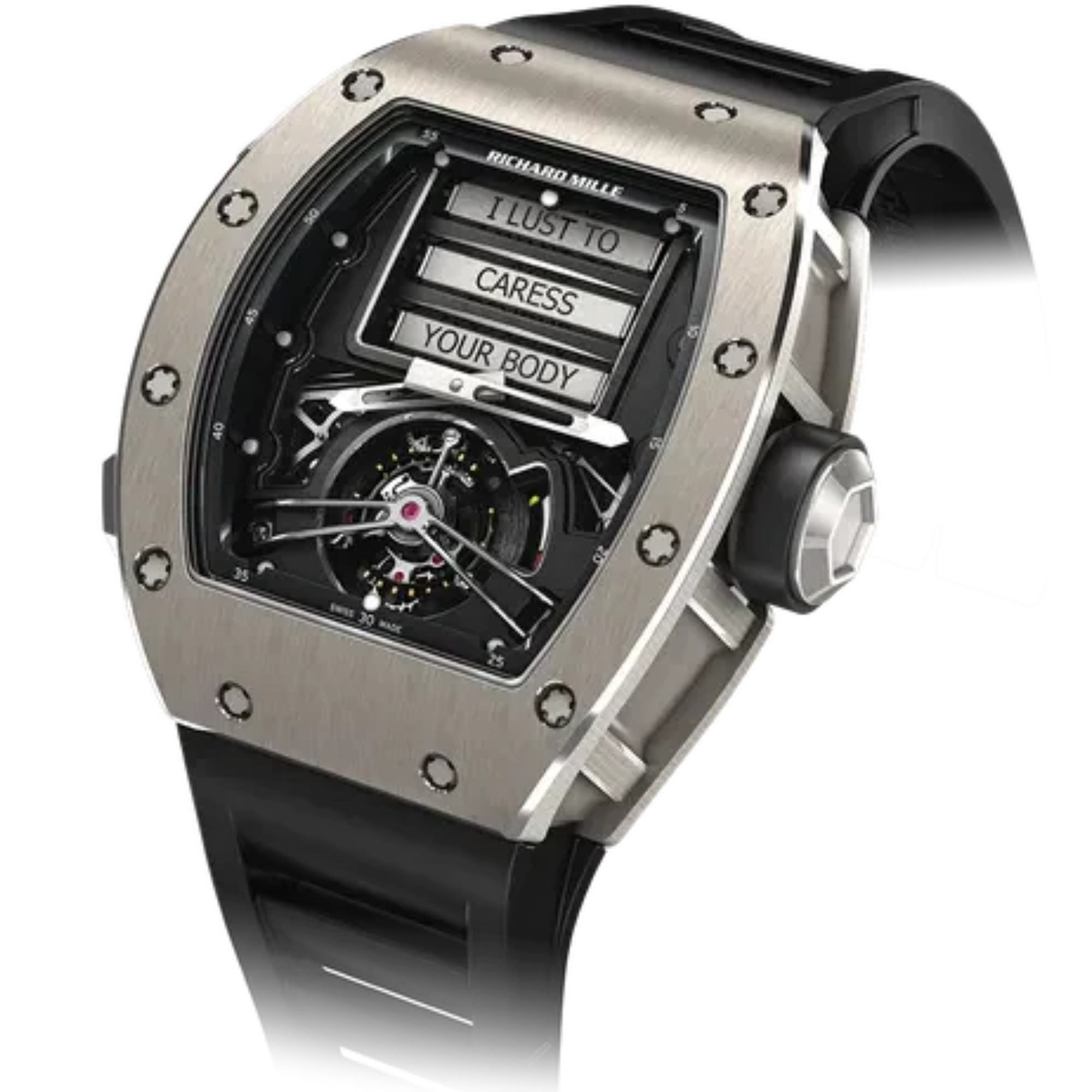 RM 69 Tourbillon Erotic Black Rubber Strap Titanium Case - Richard Mille