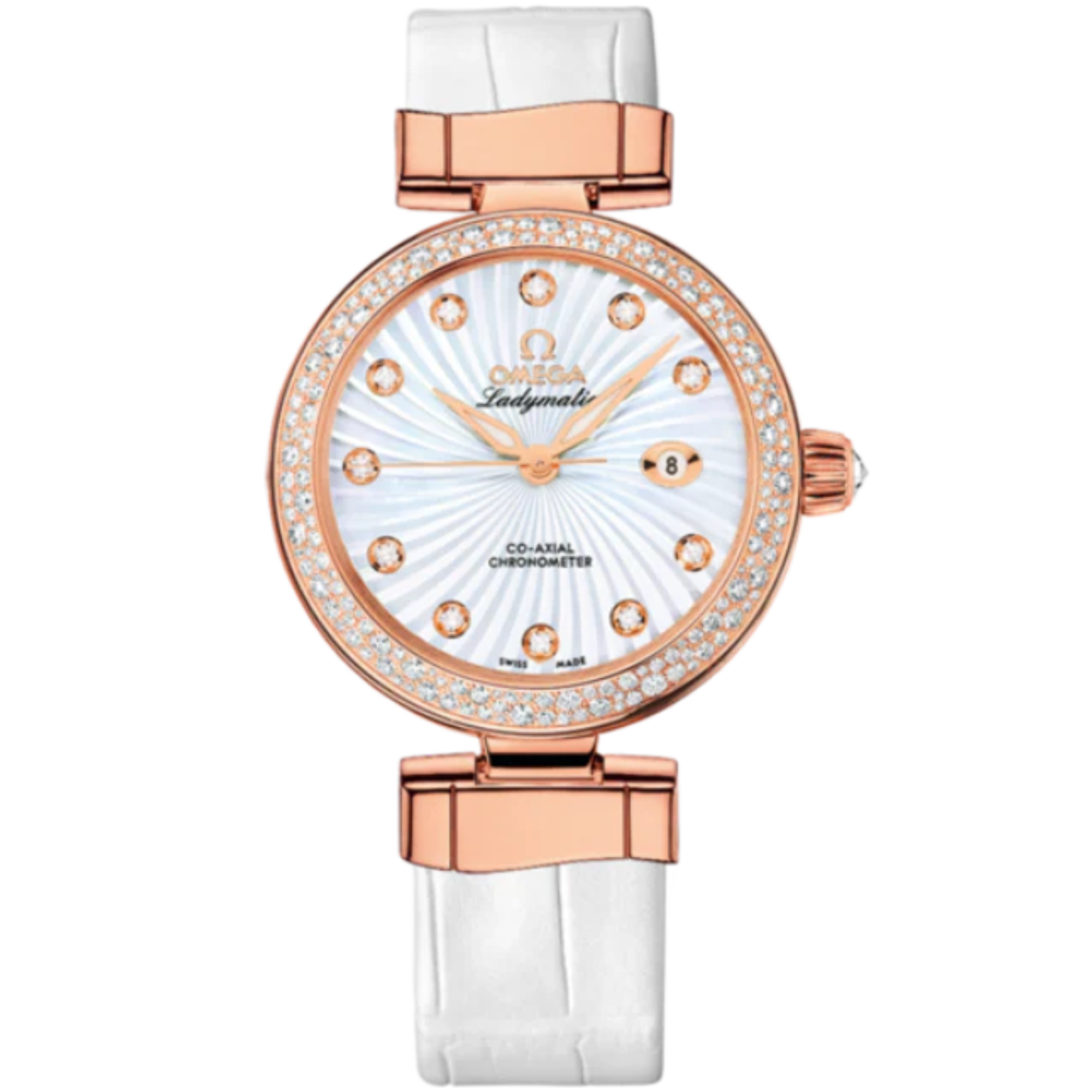 DE VILLE LADYMATIC 34 MM RED GOLD WITH MOTHER OF PEARL DIAL - Omega