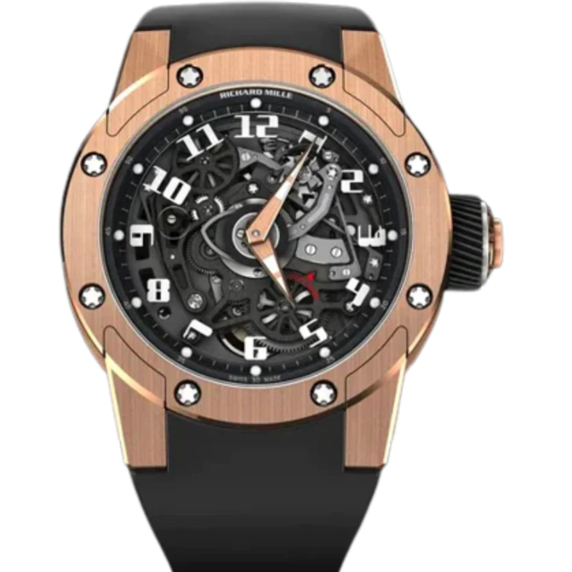 RM 63-01 Dizzy Hands Black Rubber Strap Rose Gold Case - Richard Mille