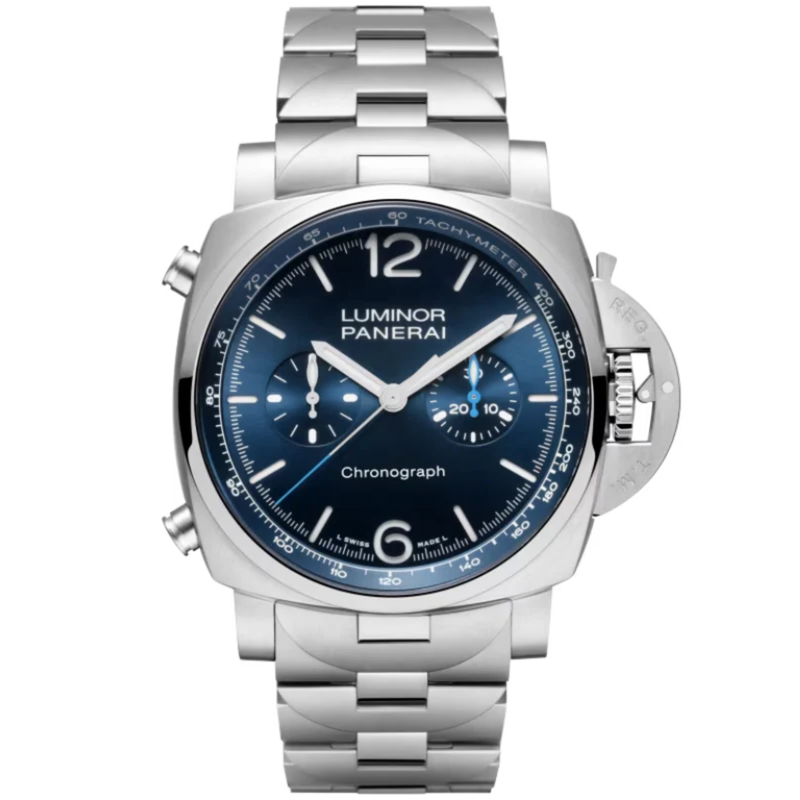 LUMINOR CHRONO PAM01110 44 MM STAINLESS STEEL WITH BLUE DIAL - Panerai