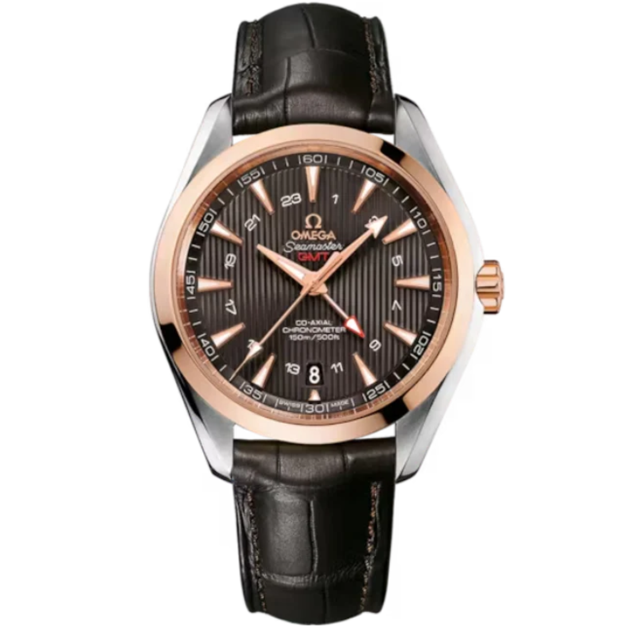 SEAMASTER AQUA TERRA 150M GMT 43 MM STAINLESS STEEL - RED GOLD WITH GREY DIAL - Omega