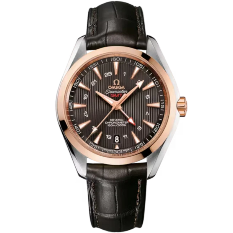 SEAMASTER AQUA TERRA 150M GMT 43 MM STAINLESS STEEL - RED GOLD WITH GREY DIAL - Omega