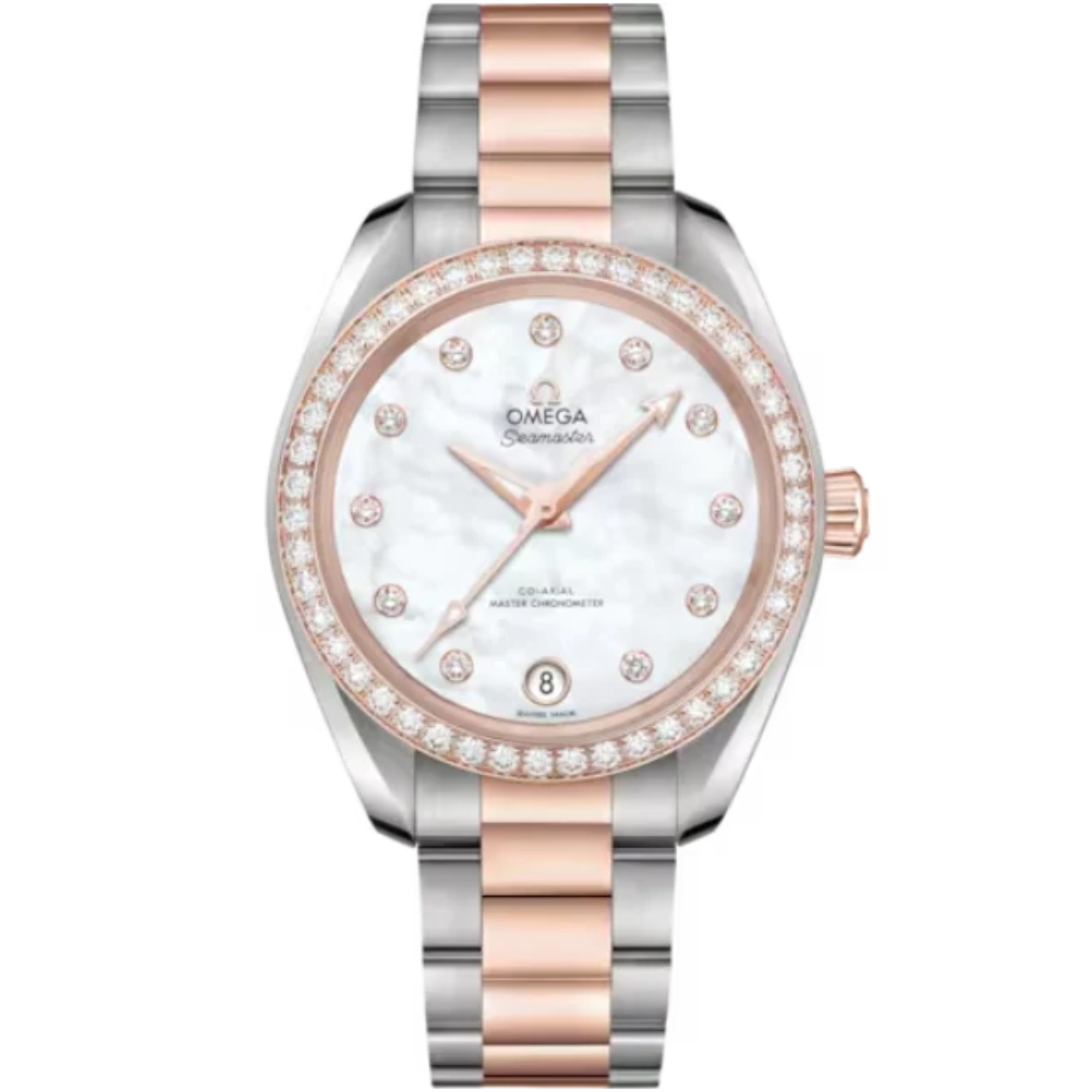 SEAMASTER AQUA TERRA 150M 34 MM STAINLESS STEEL - SEDNA™ GOLD WITH MOTHER OF PEARL DIAL - Omega