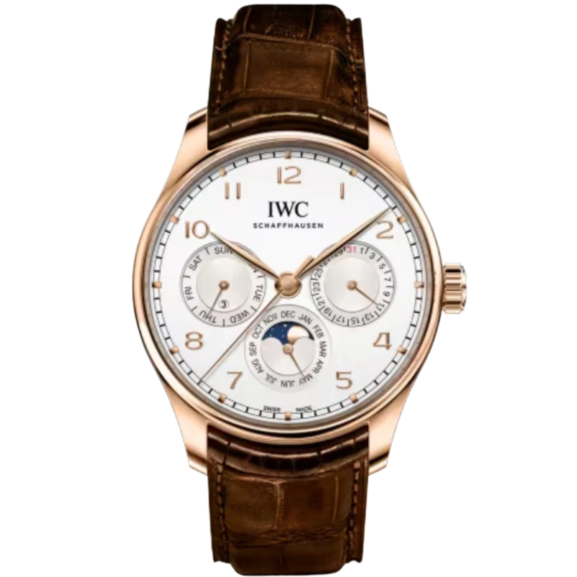 PORTUGIESER PERPETUAL CALENDAR 42 MM GOLD WITH WHITE DIAL - IWC