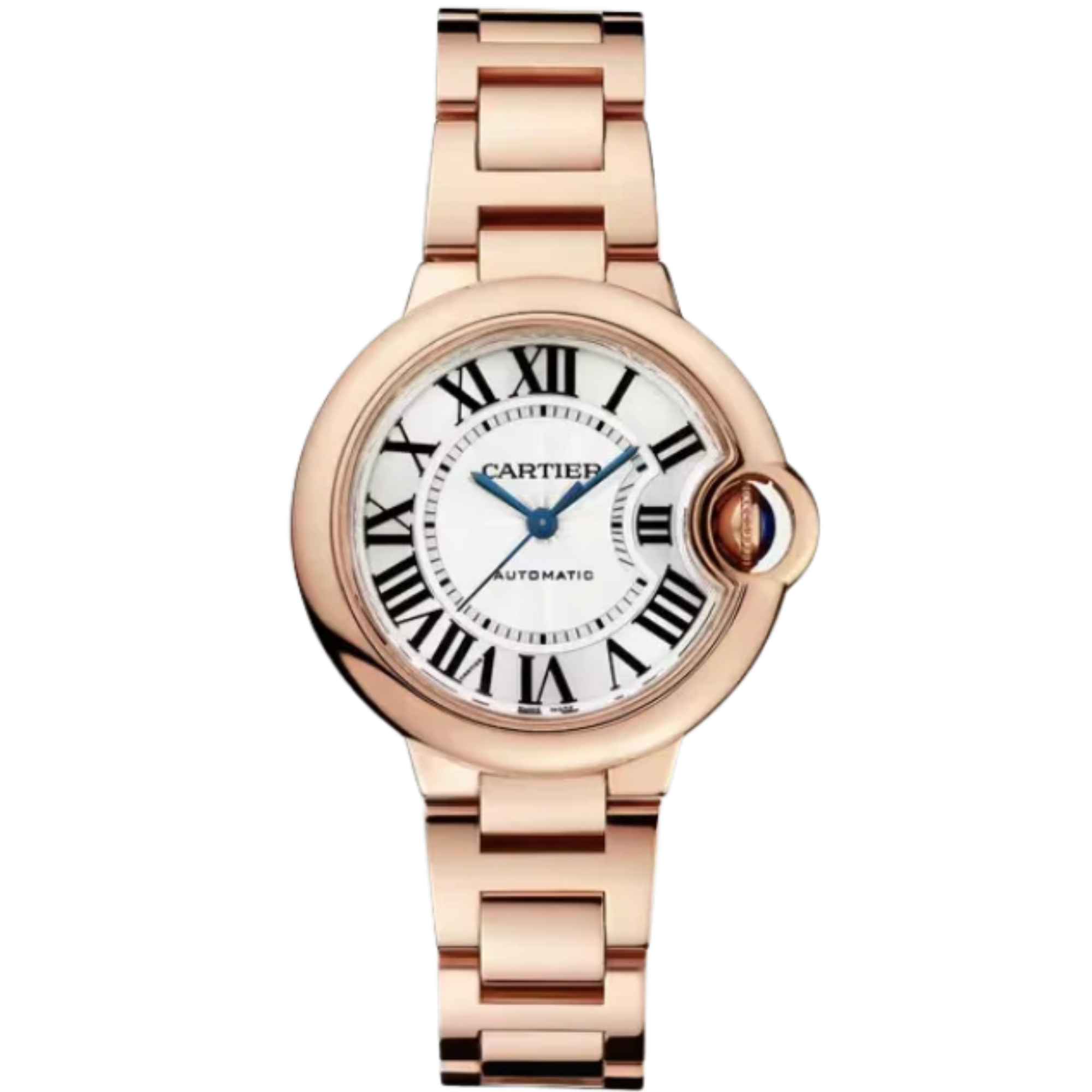 BALLON BLEU DE CARTIER 33 MM ROSE GOLD WITH SILVER  GUILLOCHE DIAL - Cartier