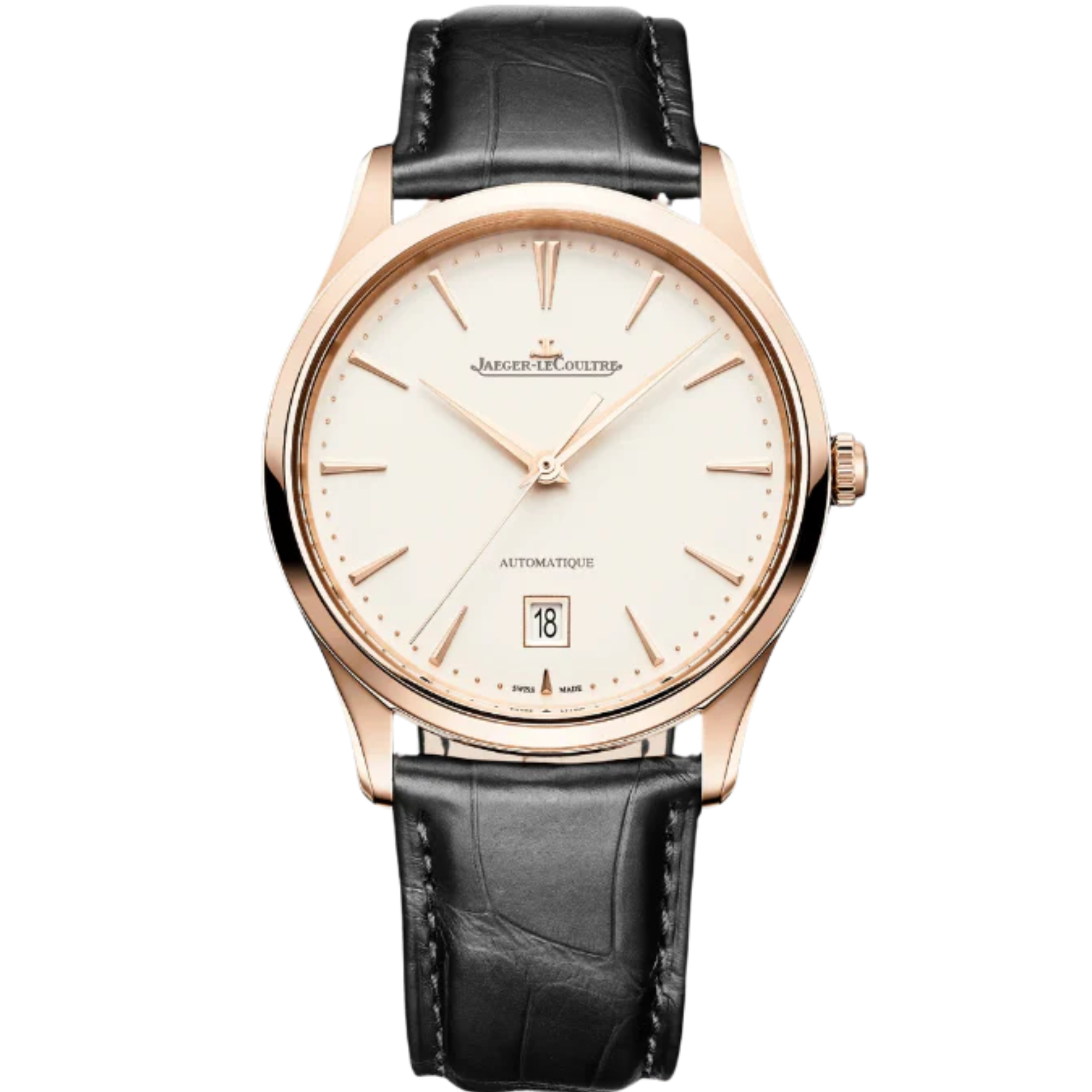 MASTER ULTRA THIN DATE 39 MM 18K ROSE GOLD WITH EGGSHELL BEIGE DIAL - Jaeger-LeCoultre