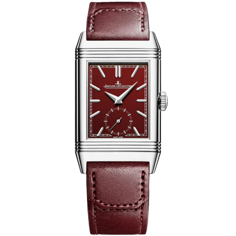 REVERSO TRIBUTE MONOFACE SMALL SECONDS 46 MM STAINLESS STEEL WITH BURGUNDY SUNRAY BRUSHED DIAL - Jaeger-LeCoultre