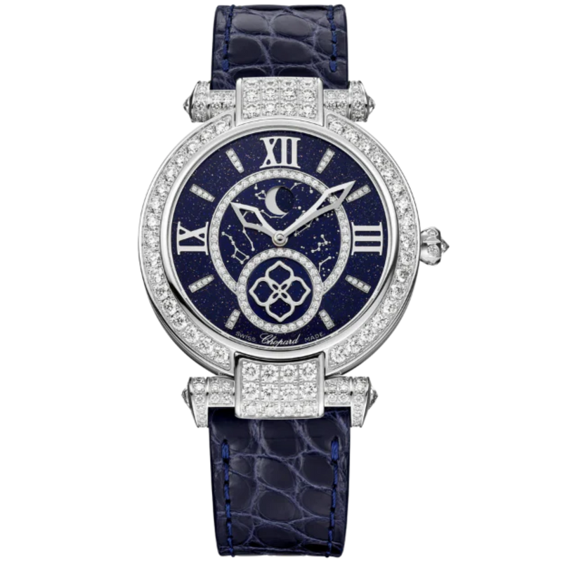 IMPERIALE MOONPHASE 36 MM ETHICAL WHITE GOLD WITH BLUE ADVENTURINE GLASS DIAL - Chopard