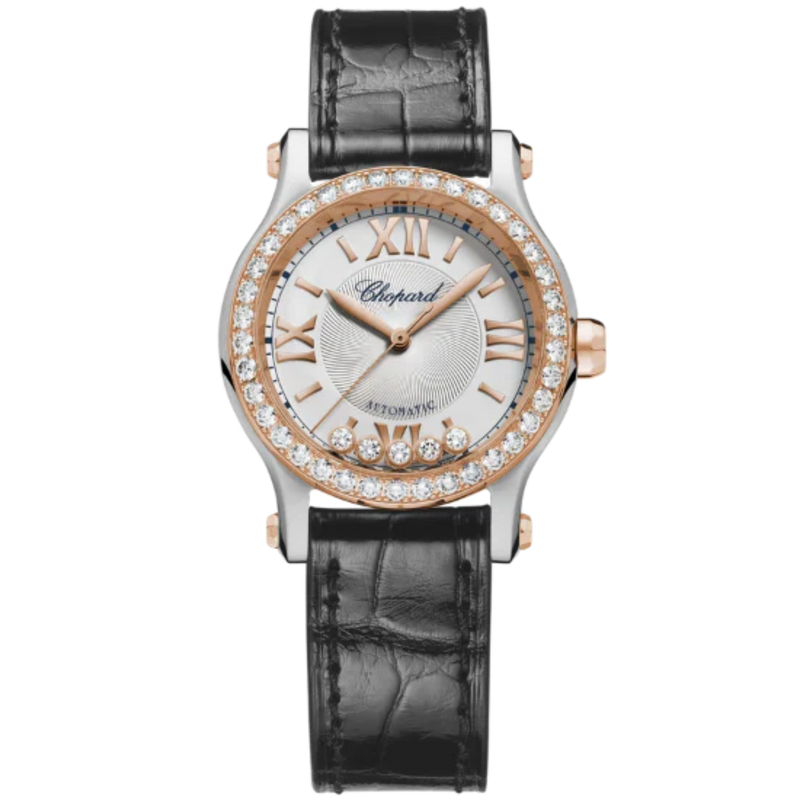 HAPPY SPORT 30 MM ETHICAL ROSE GOLD - LUCENT STEEL™ WITH SILVER DIAL - Chopard